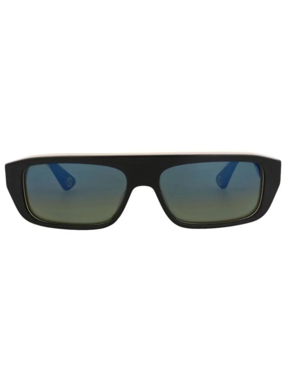 New Gucci Mens Square/Rectangle Black Black Blue Fashion Designer Sunglasses